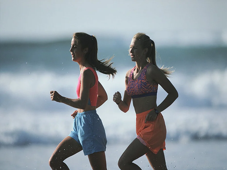running at the beach
