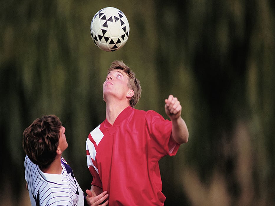 heading soccer ball