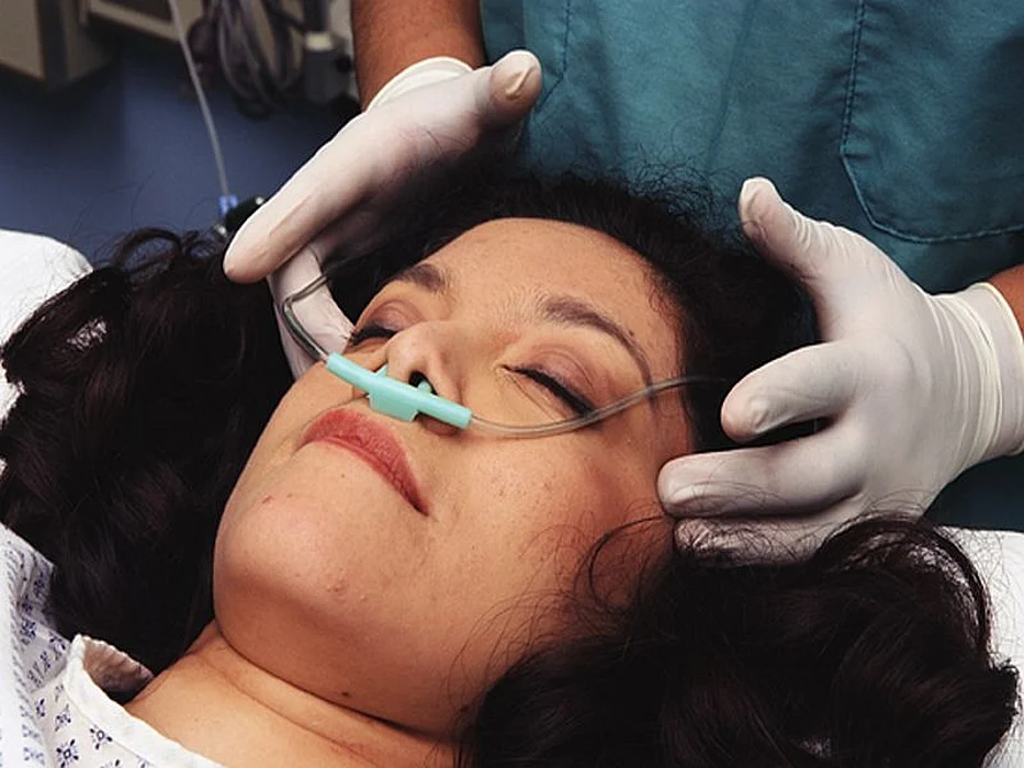 patient on oxygen
