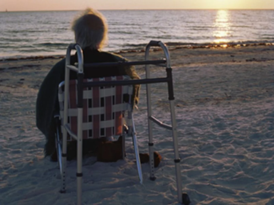 elderly man at the beach