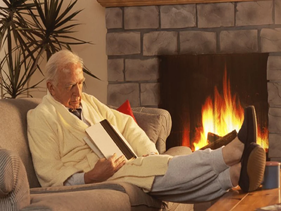 elderly man sleeping
