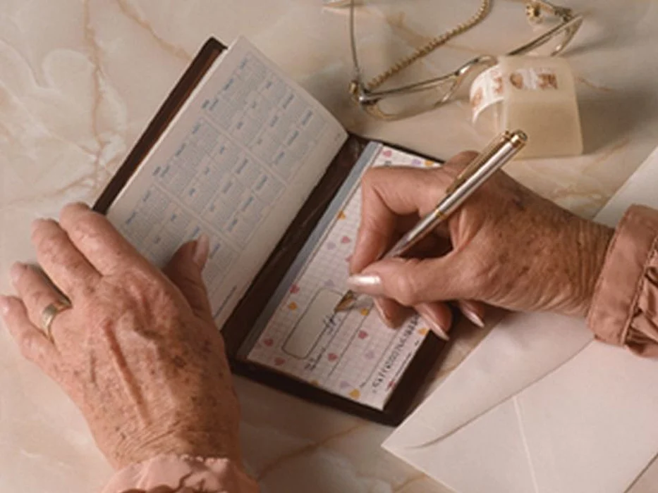 writing a check