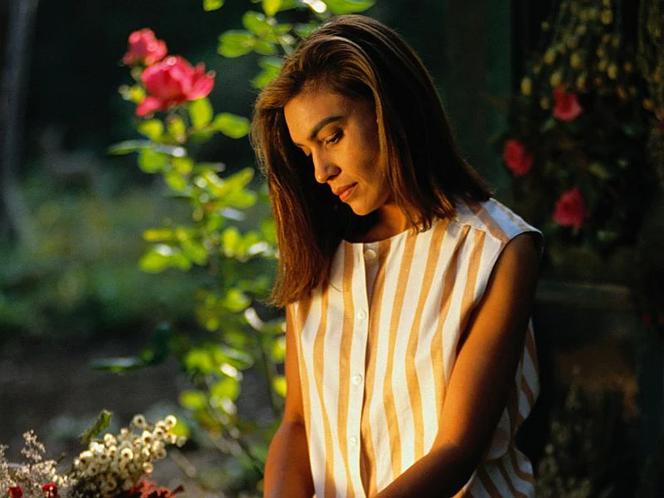 woman in a garden