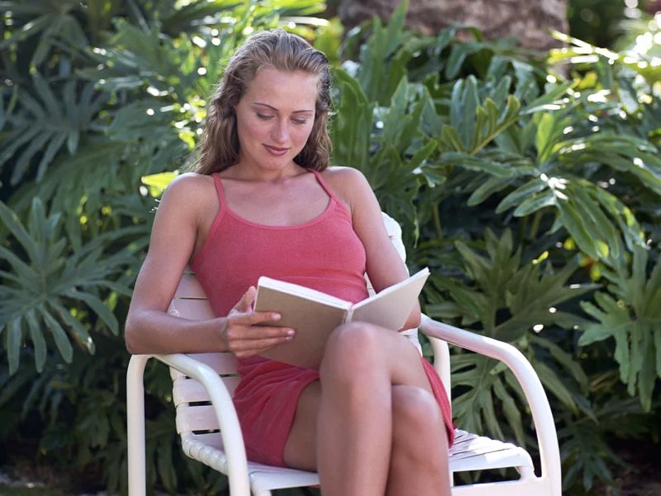 woman reading a book