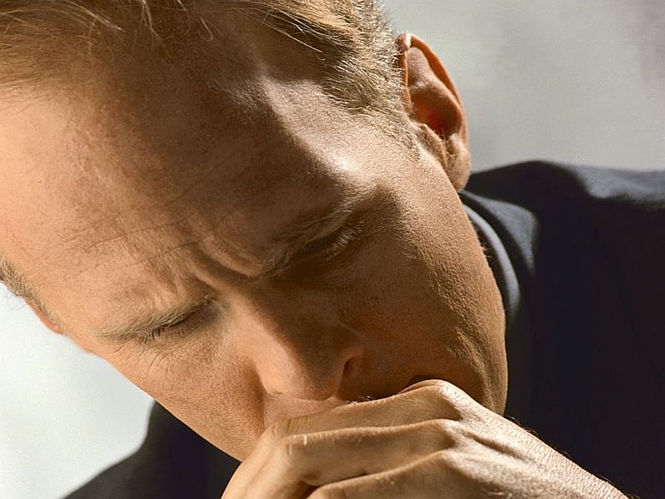 man looking stressed