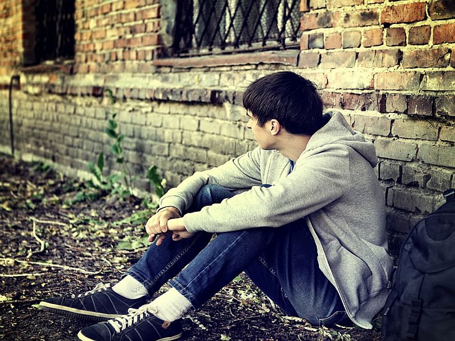 sad urban teen