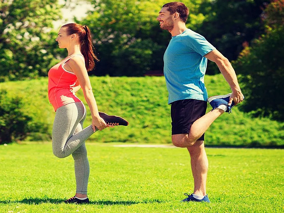 couple stretching