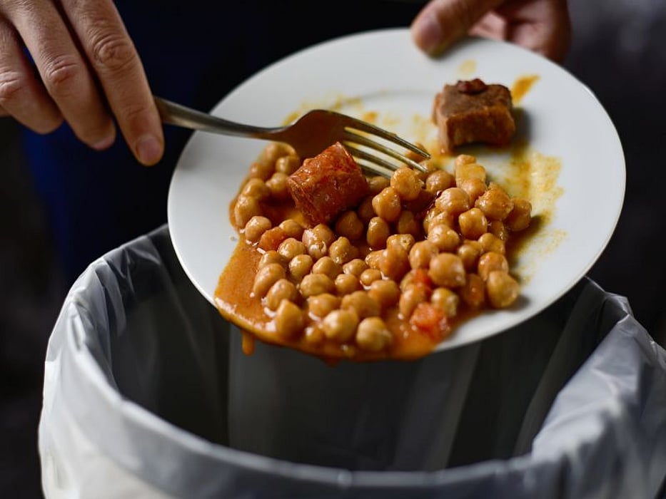 throwing away food