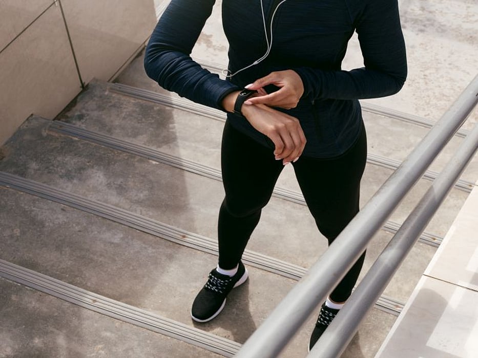 woman on stairs