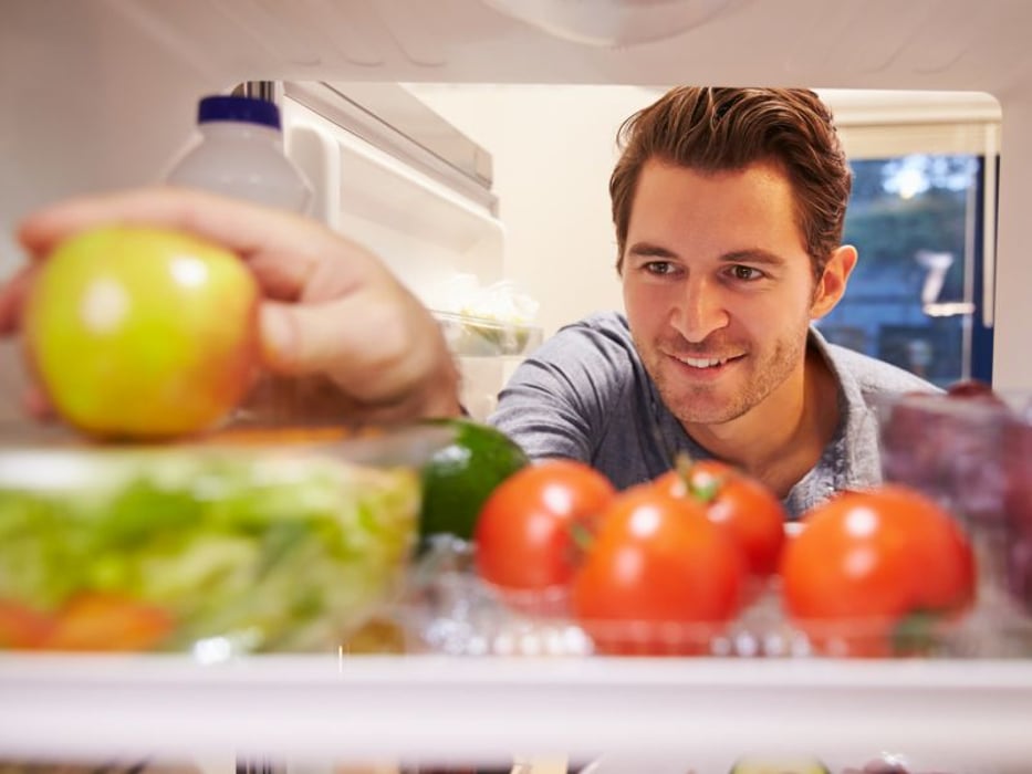 healthy foods inside a refrigerator