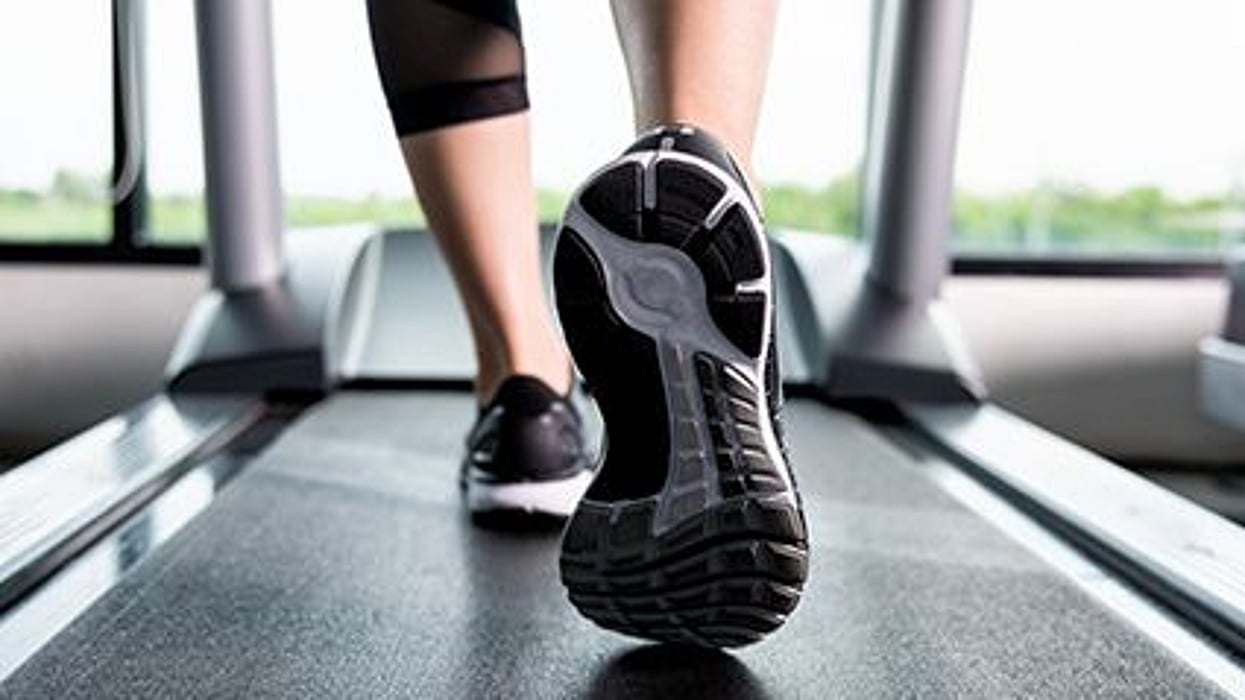 exercising on a treadmill