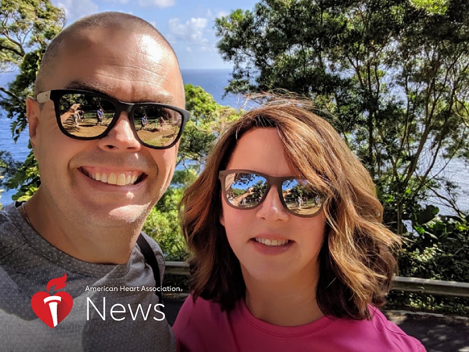 Heart attack and stroke survivor Andy Beal with his wife, Sheila,