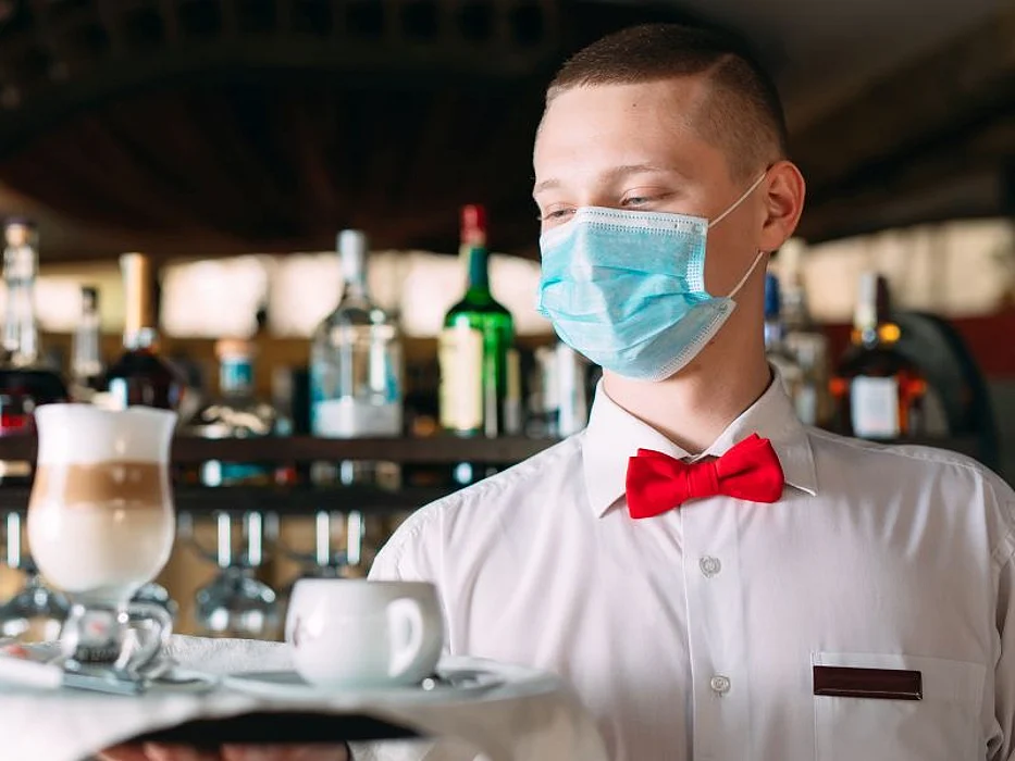 bartender wearing mask