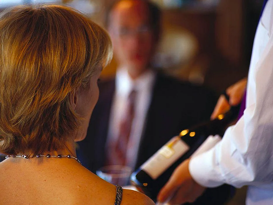 serving wine