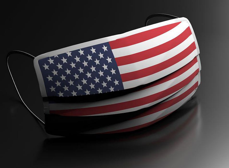 covid mask america flag