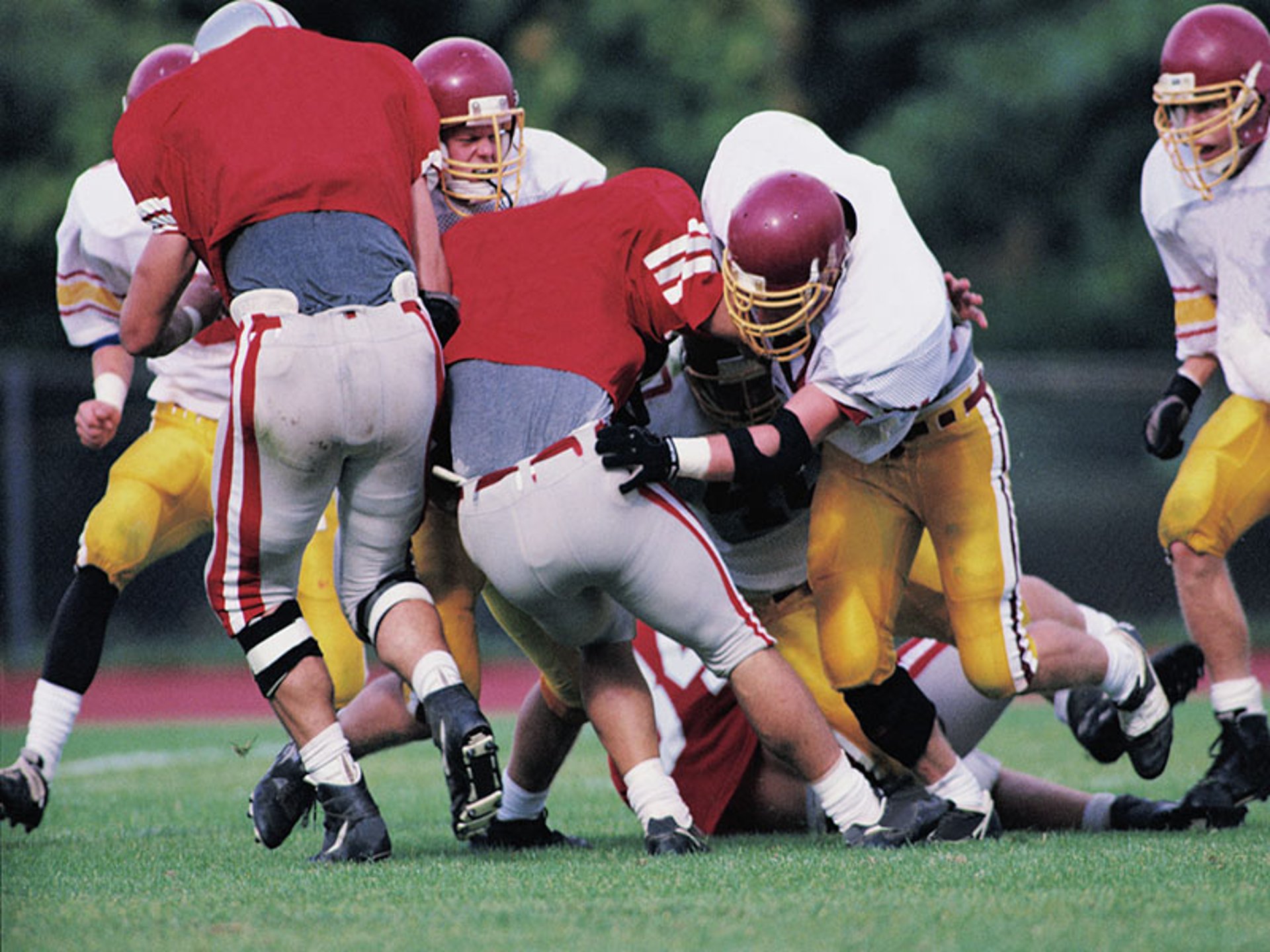 News Picture: Concussions More Likely in Practice Than Play for College Football Players