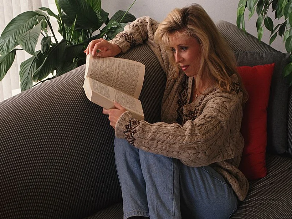 woman reading a book