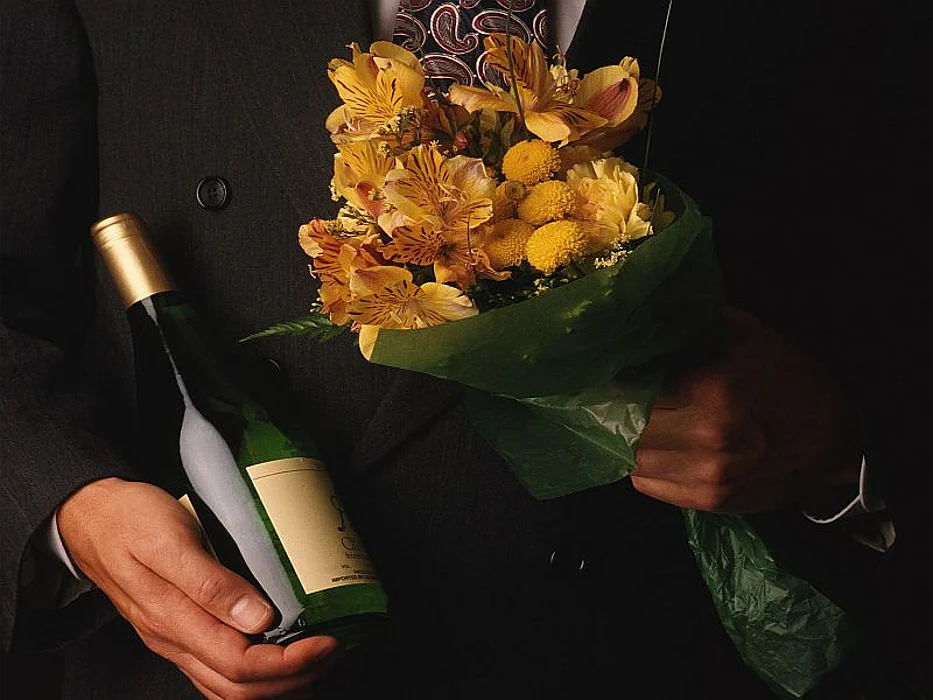 champagne and flowers