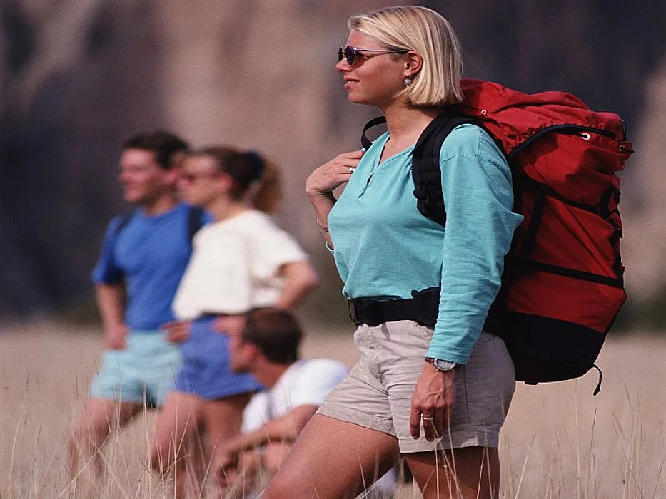 woman with a backpack