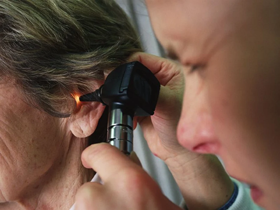 looking into the ear canal