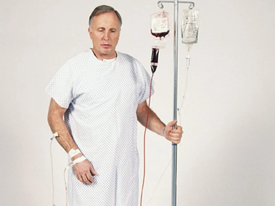 man with IV