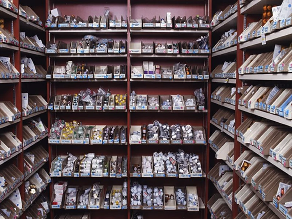 pharmacy shelves
