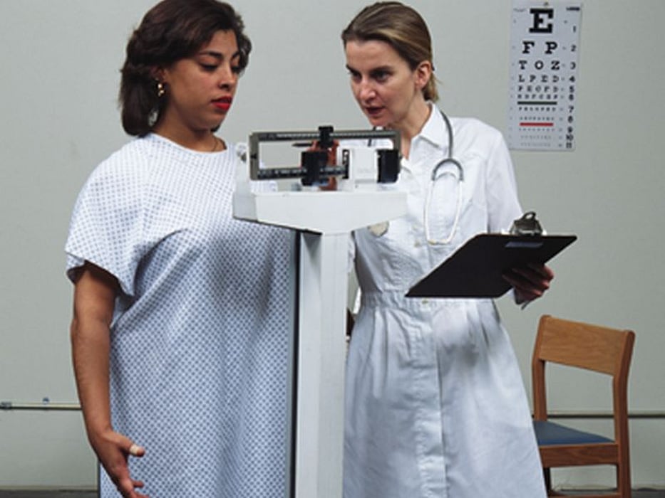 weighing patient