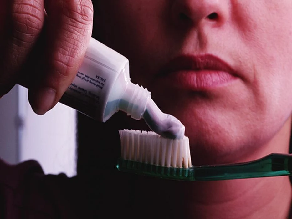 tooth brush with a tooth paste