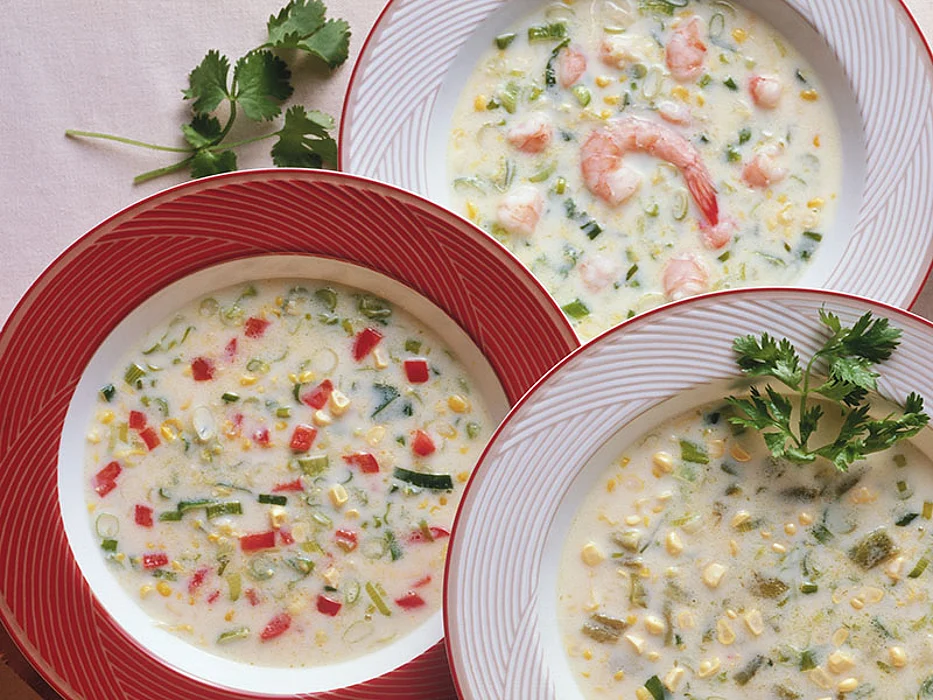 plates with soup