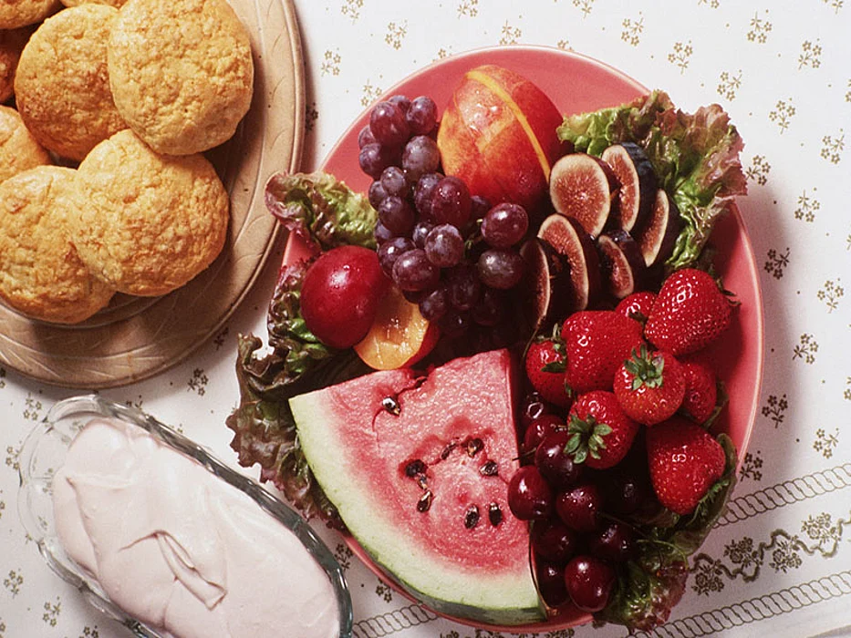 muffins and fruit