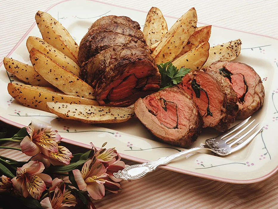 dinner plate with meat and potatoes