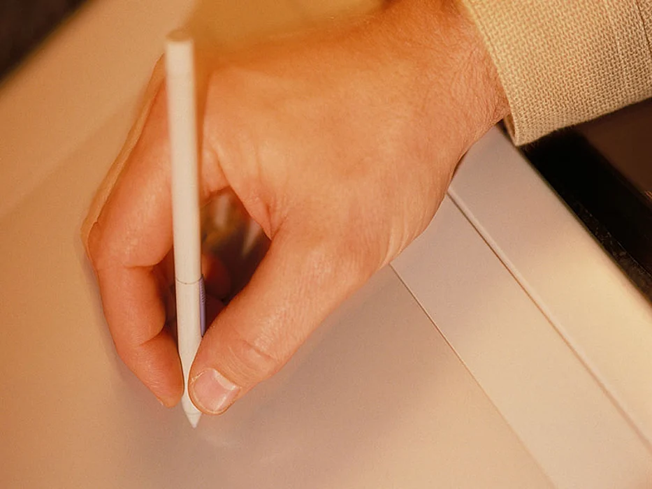 man writing