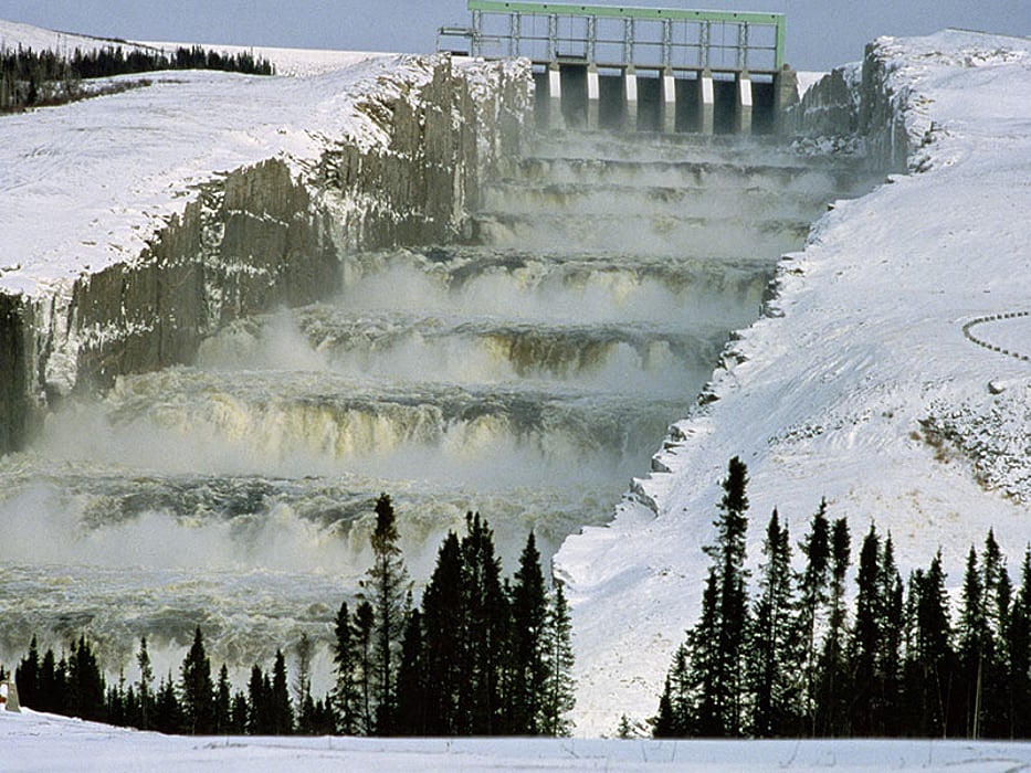 waterfall in winter
