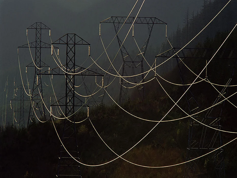 electric wires at night