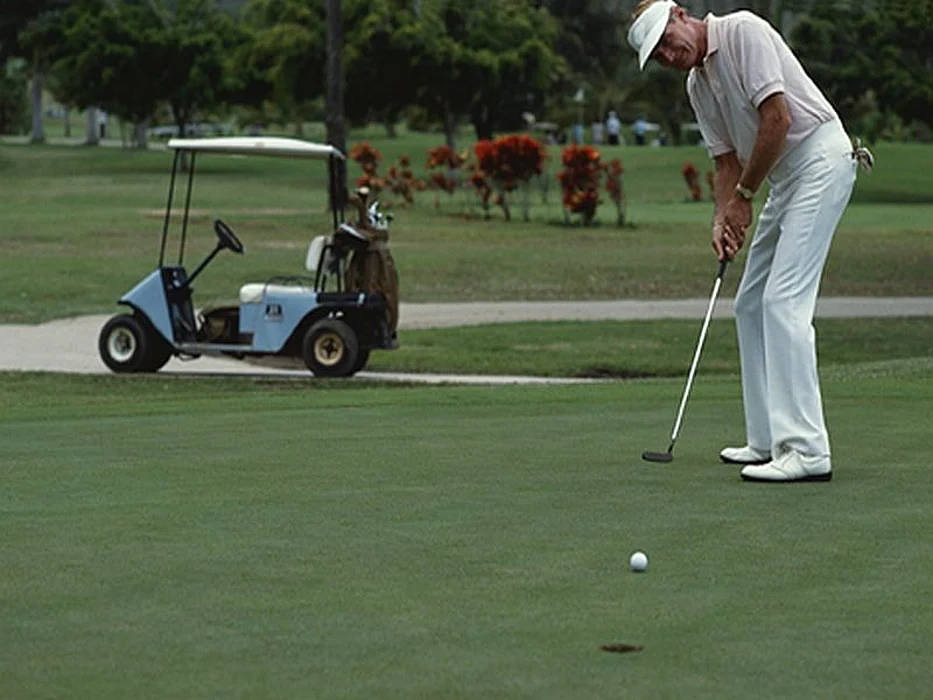 playing golf