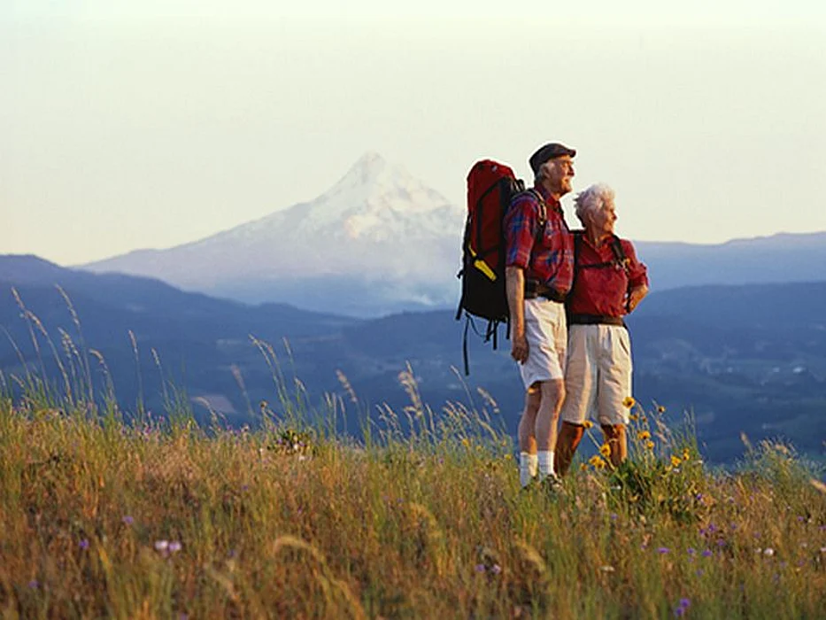 older couple hiking