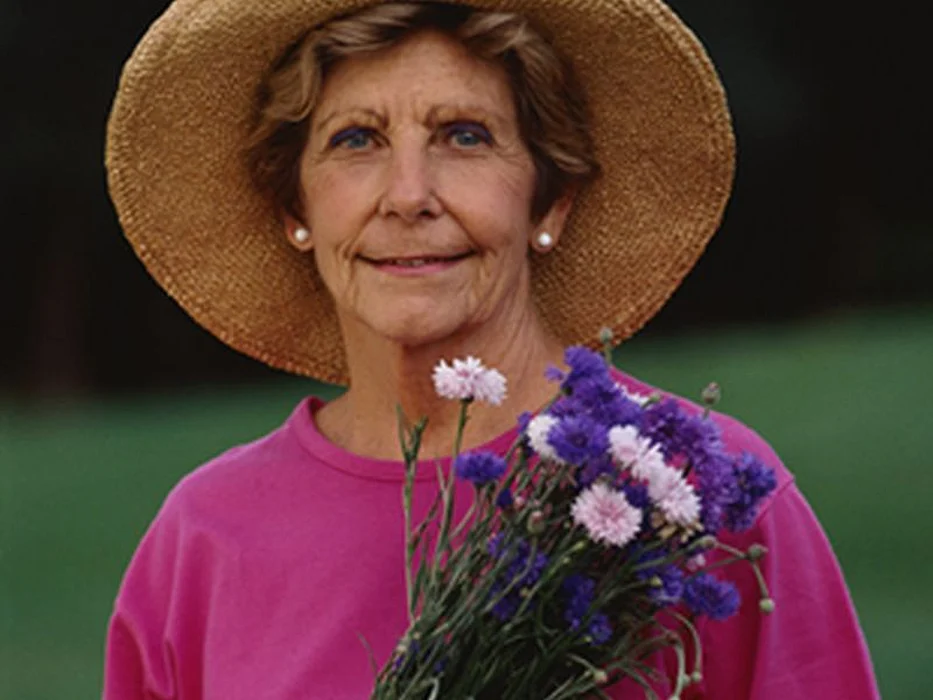 woman with flowers