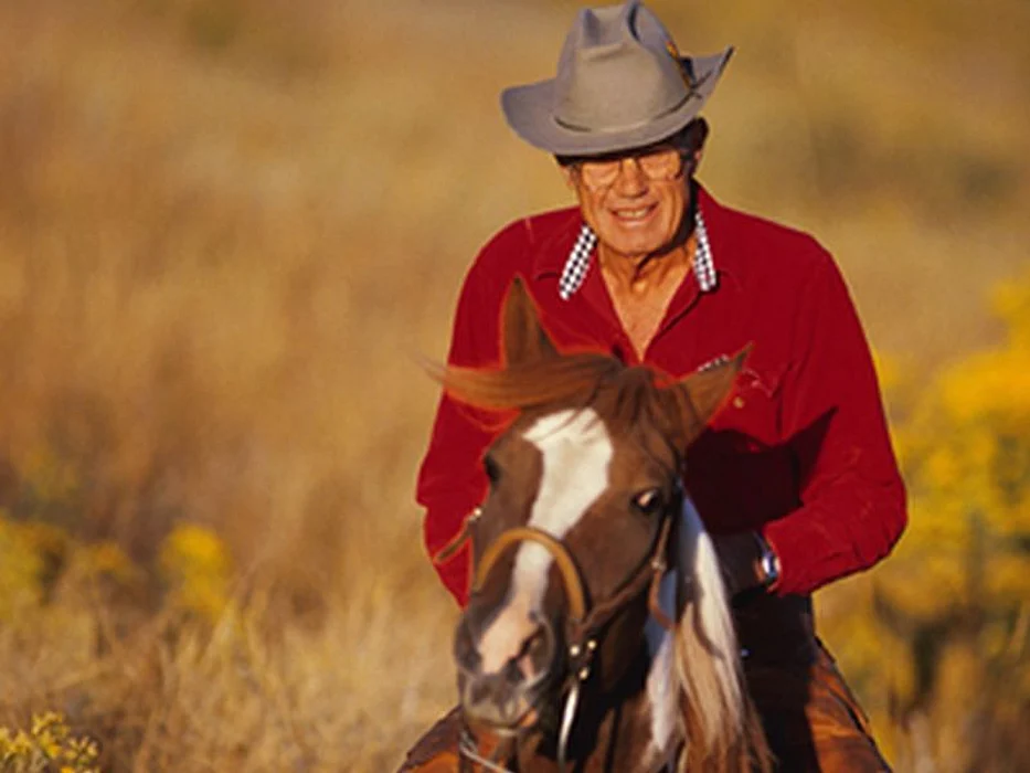 man riding horse