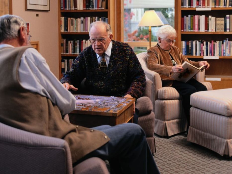Seniors in the library