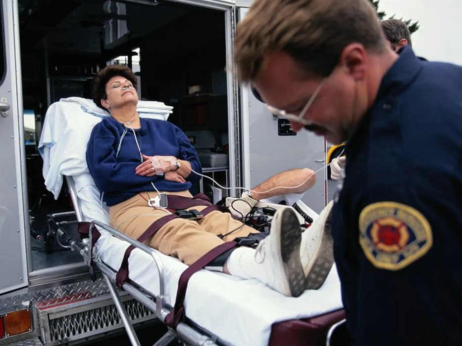 a man on a stretcher