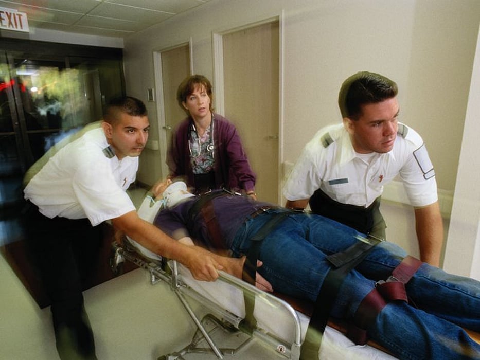 a man on a stretcher