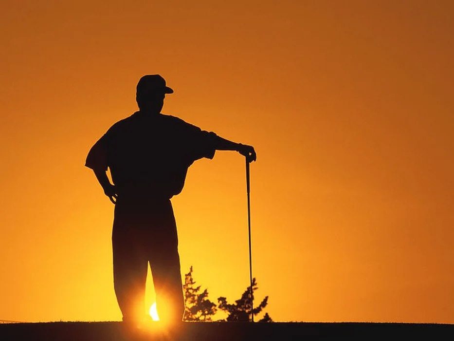 man playing golf