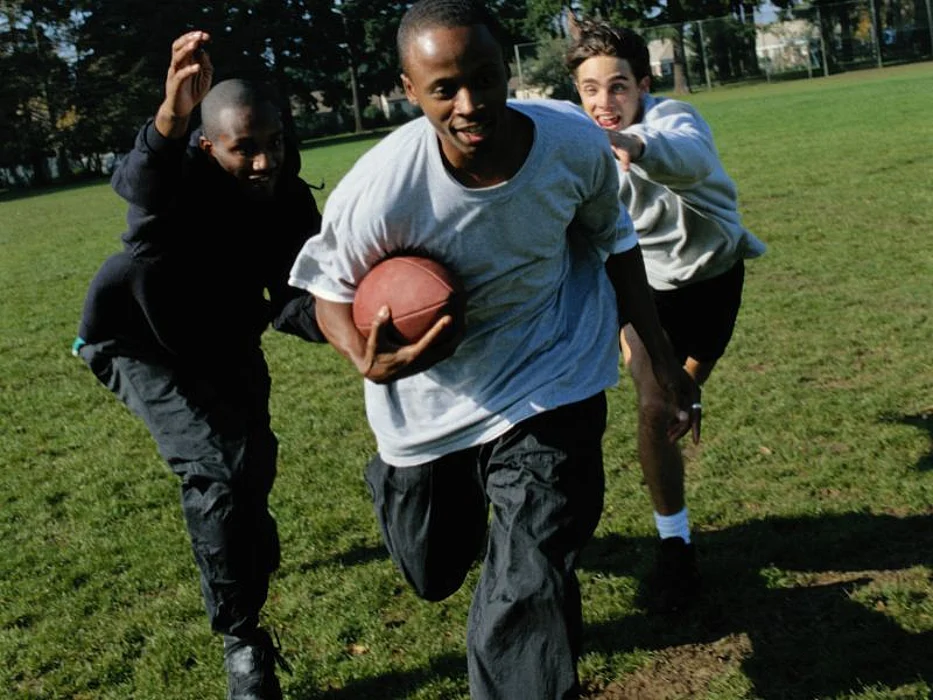playing football