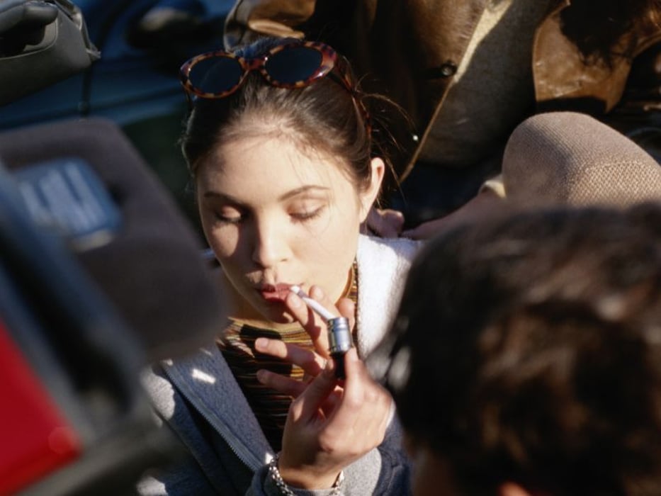 young woman smoking