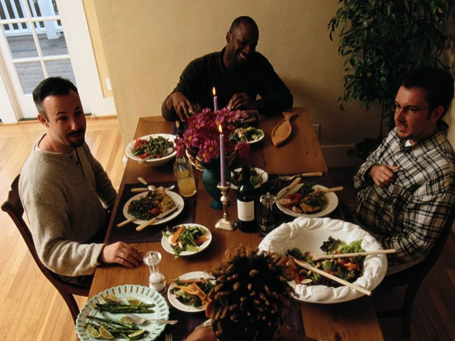 family eating at the table