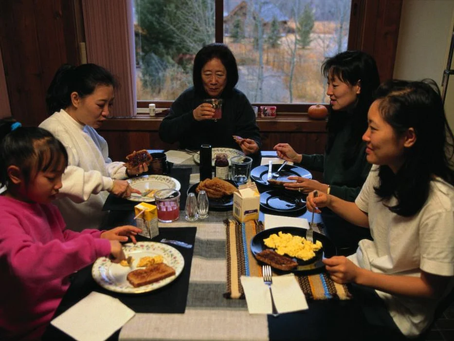 family at the dinner table