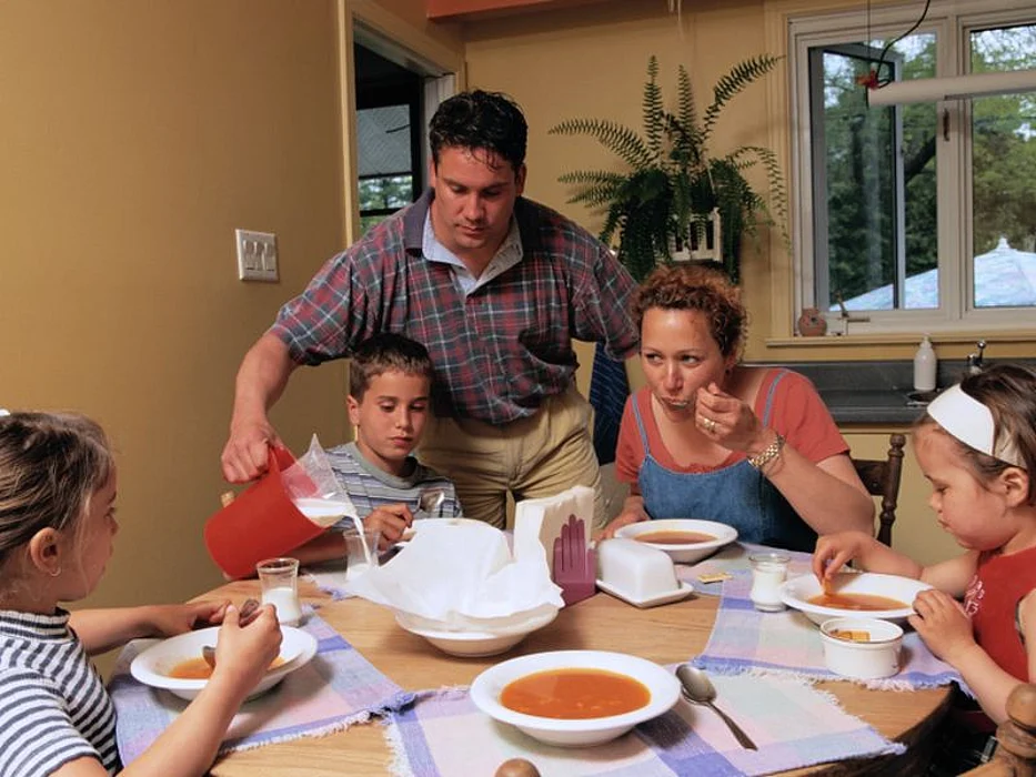 family eating