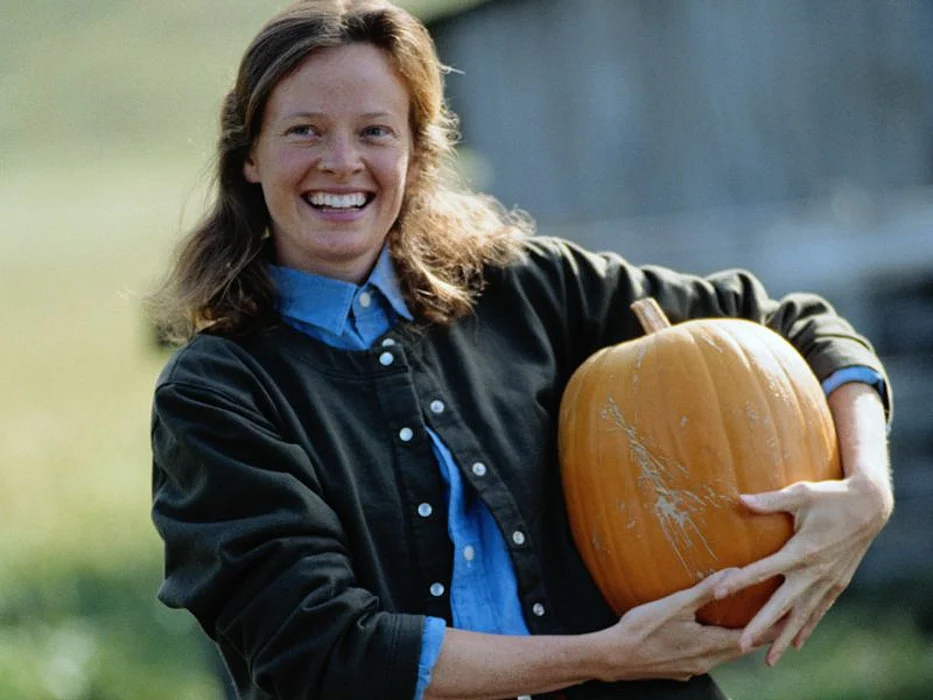 woman with a pumpkin