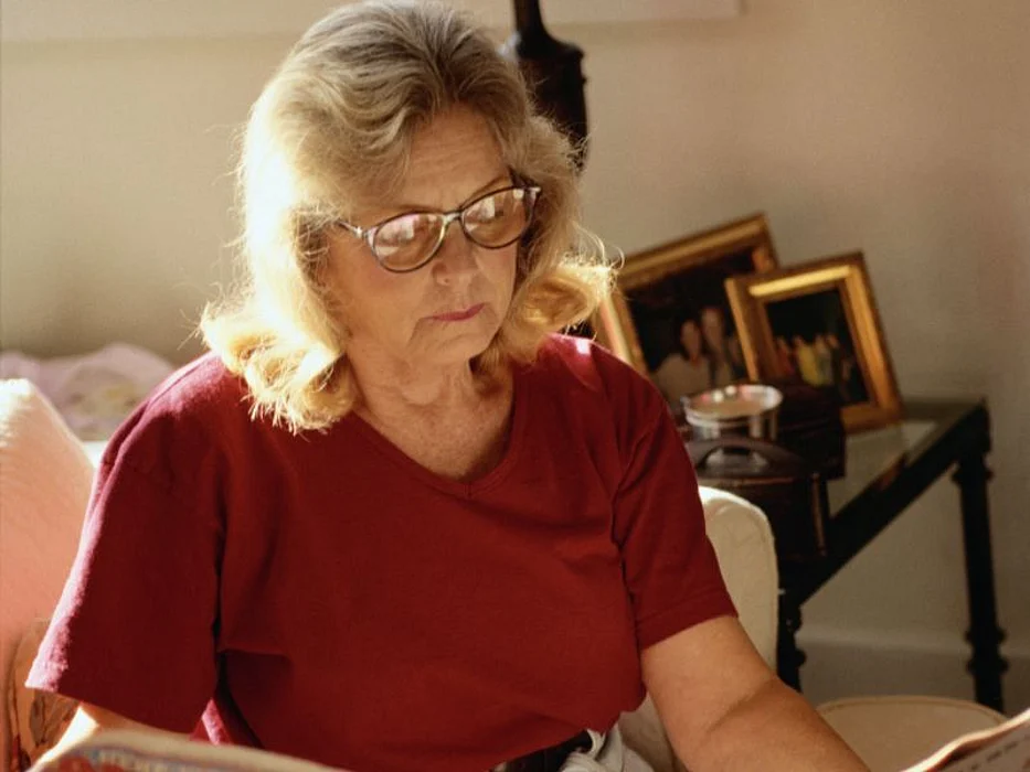 woman reading a book