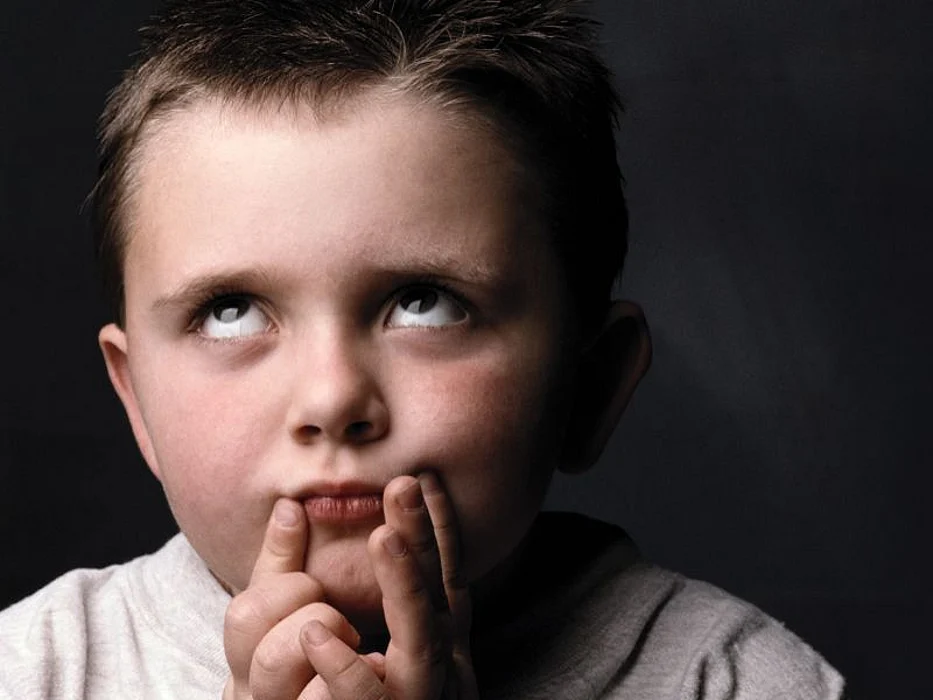 boy staring up
